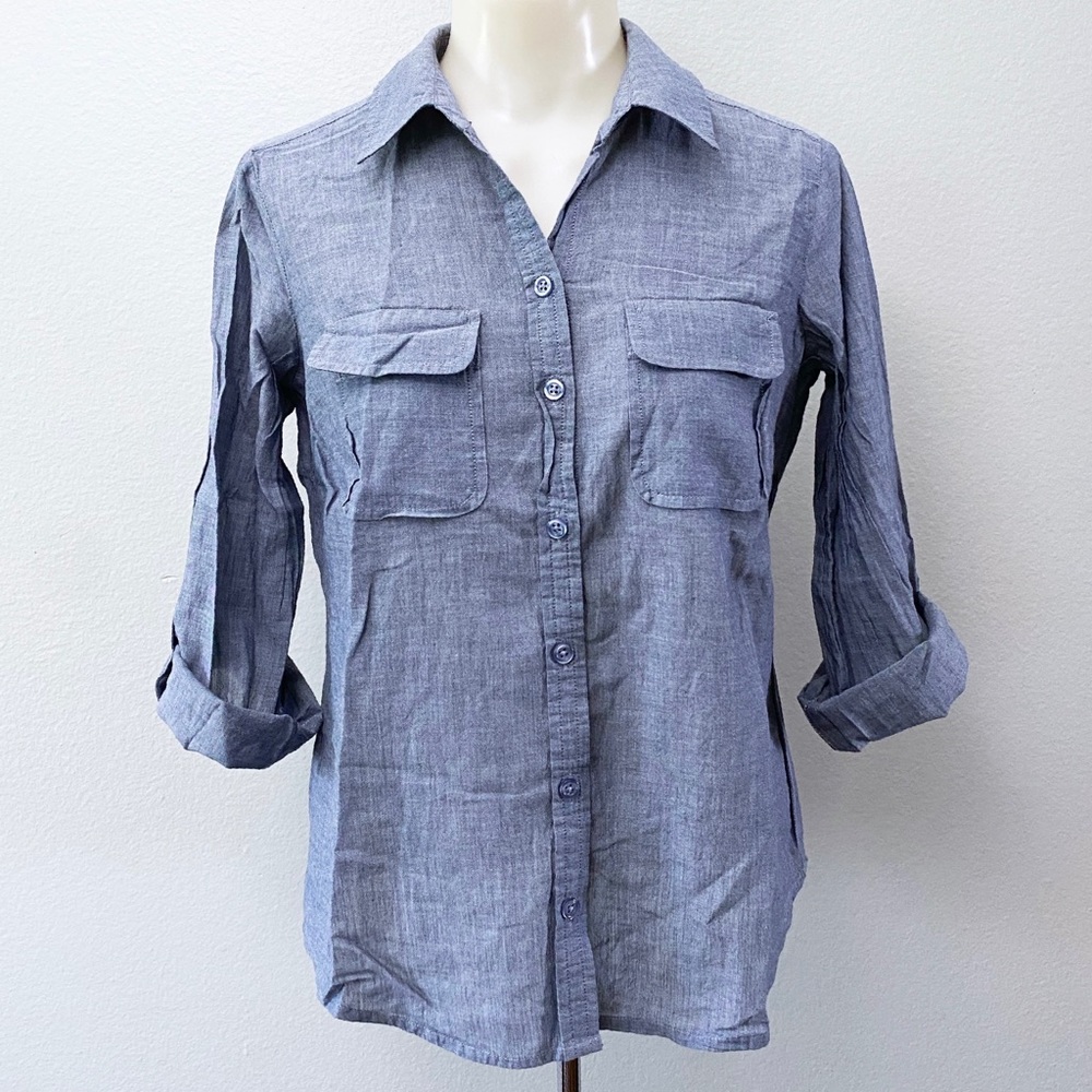 LOFT Petites Gray Ladies Polo - Size XSP